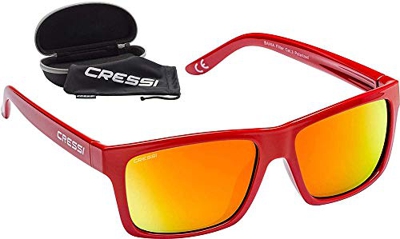 Cressi Bahia Flotantes Sunglasses Gafas De Sol Deportivo, Unisex adulto, Rojo/Naranja Lentes espejados