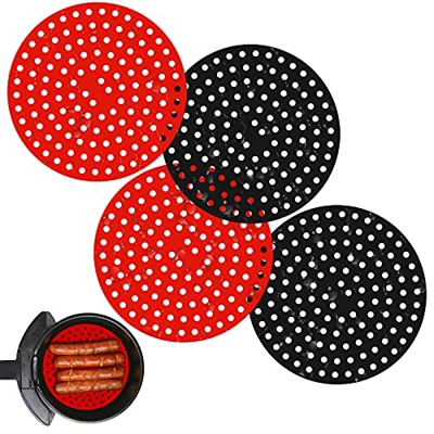 4 unids aire freidora accesorios reutilizables 9 pulgadas aire freidora forros antiadherente silicona cocina esteras BPA libre horno Liner