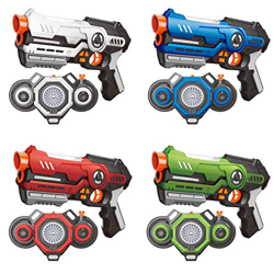 AMOSTING Pistola Láser, 4 Juegos de Laser Tag Infrarroja con Niebla y Chalecos, Juego de Lucha Multijugador Pistola de Juguete de 8 9 10 11 12+ Años N en oferta