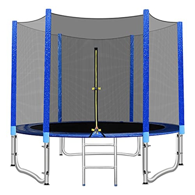 Cama Elástica de Jardín Ø 244/305 cm, Trampolín de Jardín, Certificado TÜV GS, Juego Completo Incluye Postes Acolchados, Red de Seguridad, Escalera y 