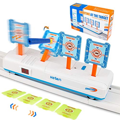 Keten 2020 Objetivo Móvil Digital Eléctrico para Nerf, Juguete de Reinicio Automático con Efecto de Sonido de Luz para Nerf Blaster Elite/Mega/Rival S