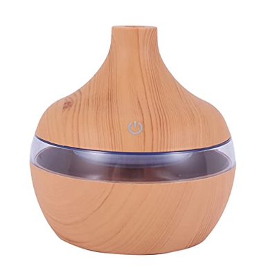 Geroosaty Humidificador de vetas de madera para aromaterapia, USB, diseño de gotas de agua, purificación del aire, difusor de aroma, creativo para el 