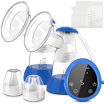 TAKRINK Sacaleche Eléctrico Doble Extractor de Leche 3 Modos 9 Niveles de Succión de Leche Materna Recargable Silencioso Portátil Extractor de Leche E