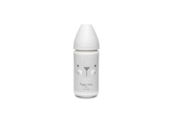 Suavinex Biberon - Biberón de cristal redondo con 3 velocidades (240 ml, 1 unidad), color gris características