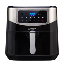 Freidora de aire caliente XXL, 5,5 L, para 4-5 personas, freidora, freidora de aire, pantalla táctil digital LED, 9 programas, termostato ajustable y  en oferta