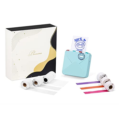 Phomemo M02S 300dpi Impresora Fotográfica Portátil Mini Impresora Móvil Bluetooth con 6 Rollos de Papel, Compatible con iOS y Android, para Impresión 