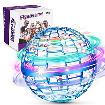 FLYNOVA PRO Fly orb Juguetes,3 Colores Mini Drones,Con 360 ° Spinner UFO Volador,Lncorporado RGB-LED Resplandor Voladora Juguetes,Adecuado para niños 