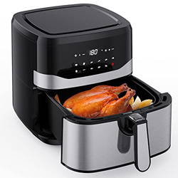 7L Freidora sin Aceite,1800W Pantalla Táctil LED Freidora de Aire Caliente, Air Fryer con 9 Menús Preestablecidos, Temperatura y tiempo Ajustable[Clas precio