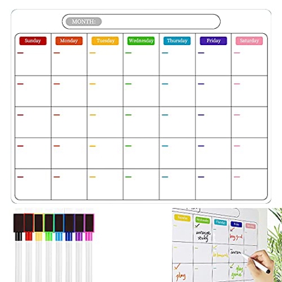 Calendario Frigorífico, ZoneYan Calendario Magnético para Nevera, Calendarios Magnéticos para Refrigerador, A3 Pizarra Blanca Magnética Calendario, pa