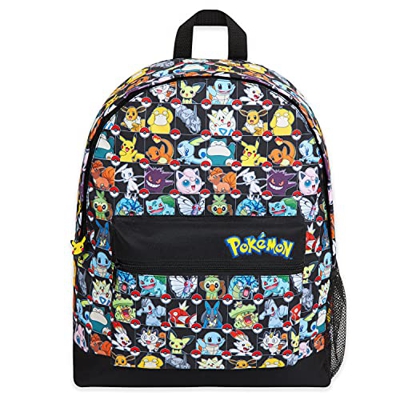 Pokemon Mochilas Escolares, Mochila Niño con Pikachu, Pokeball Y Pokémons, Mochila Infantil para Colegio Deporte Viajes, Regalos Para Niños y Adolesce