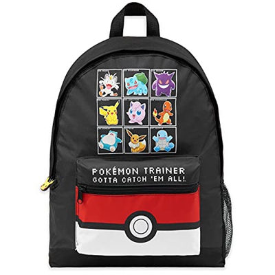 Pokemon Mochilas Escolares, Mochila Niño con Pikachu, Pokeball Y Pokémons, Mochila Infantil para Colegio Deporte Viajes, Regalos Para Niños y Adolesce