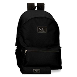 Pepe Jeans Aris Mochila para Portátil 15,6" + Estuche Escolar Negro 31x44x17,5 cms Poliéster 23.87L características