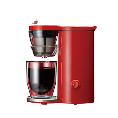 Cafetera Máquina de café portátil manual del hogar Mini máquina de café roja Con un filtro permanente duradero.