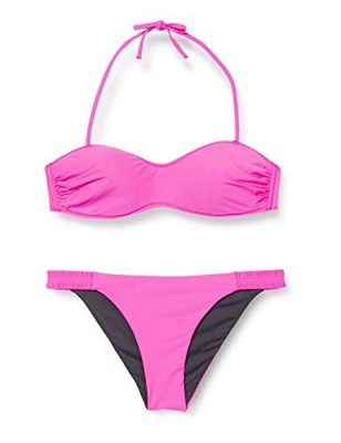 ARENA Bañador 2P Allover Bandeau Two Pieces Bikini, Mujer, Fuchsia, 46