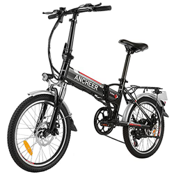 ANCHEER Bicicleta Electrica Plegable 250W, Batería Extraíble 36V 8Ah, Bicicleta Eléctrica Urbana 20 Pulgadas, Shimano de 7 Velocidades precio