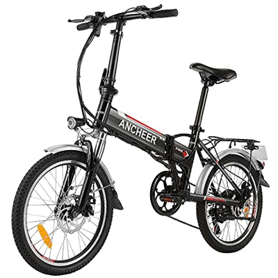 ANCHEER Bicicleta Electrica Plegable 250W, Batería Extraíble 36V 8Ah, Bicicleta Eléctrica Urbana 20 Pulgadas, Shimano de 7 Velocidades