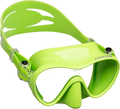 Cressi F1 Mask Máscara Monocristal Tecnología Frameless, Unisex-Adult, Lime, L
