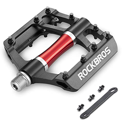 ROCKBROS Pedales Bicicleta Montaña MTB Carretera de Aleación Aluminio Gran Plataforma Rodamiento Sellado Antideslizantes, Unisex características