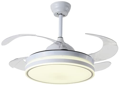 BEL AIR HOME - Ventilador Plafón de Techo Serie Cocon Motor DC con Aspas Desplegables con Luz Led 36W (3000K, 4000K, 6500K) Con Mando a Distancia Incl