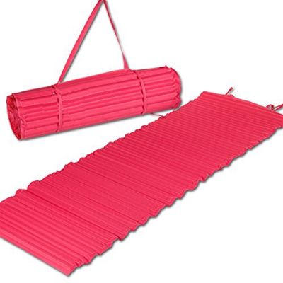 JEMIDI – Esterilla de playa acolchada de espuma, 60 x 180 cm, con o sin almohada, Rot Uni ohne Kissen