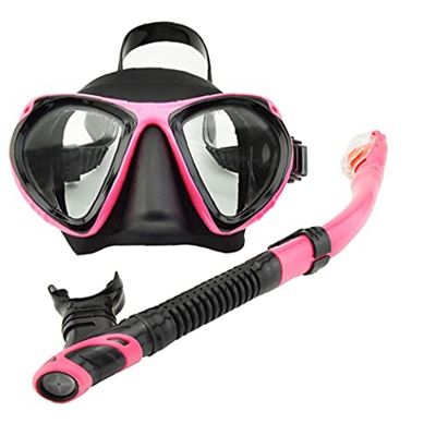 Snorkel Seco, Anti-Niebla Panorámica De Buceo De Buceo Y Buceo Libre De Buceo Libre para Bucear, Natación, Buceo, Sin Fugas Gafas De Natación Rosa 2pc