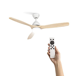 CREATE IKOHS WINDLIGHT CUP DC - Ventilador de techo con Mando a Distancia, 3 Aspas de Madera Natural, Potencia de 40W DC Ultrasilencioso, 132 cm de Di en oferta