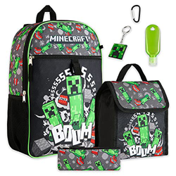 Minecraft Set Mochilas Escolares 6 Piezas, Incluye Mochila Escolar, Estuche y Bolsa Termica características
