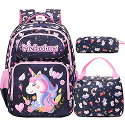 Mochila Escolar Mochilas Niñas Infantil Unicornio Mochila Chicas Escuela Mochila Primaria 3 en 1 Sets de útiles Escolares,Girls School Backpack Set características