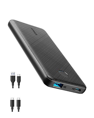 Anker PowerCore Slim 10000 PD, 20 W 10000 mAh Power Delivery Power Bank, cargador portátil USB-C para iPhone 12/12 mini/12 Pro/12 Pro Max, S10, Pixel 