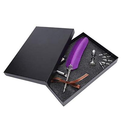 Tnfeeon Pluma de la Pluma, Pluma de la caligrafía de la Pluma Juego de la Pluma de la Pluma de Escritura del Estudiante Papelería de Tinta romántica(p