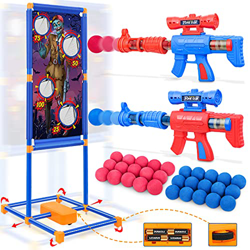 Generic Juego de Pistolas de Bolas de Espuma, Pistolas de Juguetes para Niños con Objetivo de Pie Móvil, Juguetes de Tiro para Exteriores y Interiores precio