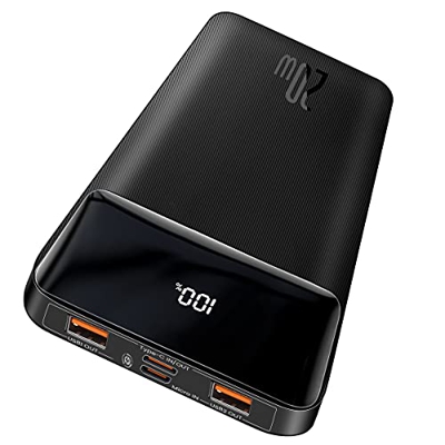 Baseus Batería Externa, PD 20W de Carga Rápida USB C 10000mAh Power Bank Pantalla LED de Cargador Portatil iPhone Compatible con iPhone 12 Pro MAX Min