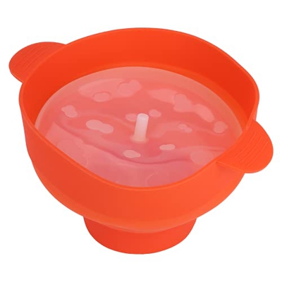 Gaeirt Tazón para Hacer Palomitas de maíz, Cubo de Palomitas de maíz de Silicona Plegable Plegable Flexible Rojo con Tapa a Prueba de Polvo para almac
