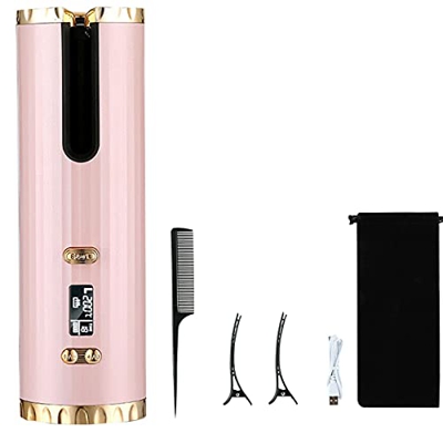 LDOR Rizador De Pelo Automático Inalámbrico, Rizador De Pelo Automático con Pantalla LCD, Temperatura Y Temporizador Ajustables, Rizador De Pelo De Ce