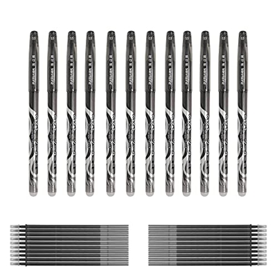 Lamitocs - Juego de 12 bolígrafos borrables y 20 recambios de bolígrafo, bolígrafo de gel borrable de 0,5 mm para estudiantes, material de oficina, es