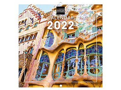 Finocam - Calendario 2022, 18X18 - 180x180 mm Imágenes de Pared Internacional Buildings Internacional