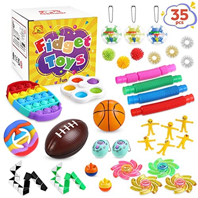Gemeer 35 Piezas Fidget Toys, Fidget Toys Pack con Simple Dimple para Autismo, Antiestres, Juguetes para Aliviar la Ansiedad, Regalo Anti-ansiedad par