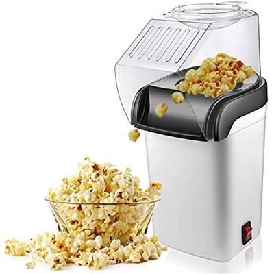 YGLONG Palomiteros Air Popcorn Popper Maker Electric Hot Air Popcorn Machine-1200W, sin Aceite MáQuinas De Palomitas (Color : White Black)
