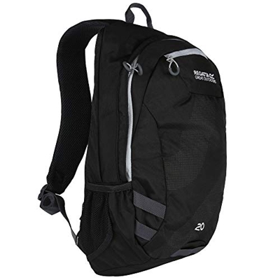 Regatta Brize Ii - Mochila acolchada unisex, Unisex, Mochila, EU152 04B000, Negro/Acero Claro, 20 Litros