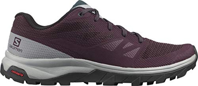 Salomon Zapatilla de mujer OUTline W con Contagrip MD para marcha y senderismo, Granate (Winetasting/Quarry/Green Gables), 41 1/3 EU
