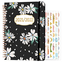 Agenda 2021 2022 A5, Agosto 2021 – Julio 2022 con Pestañas Mensuales, Páginas de Notas, Pegatinas Mensuales y Tapa dura con Bolsillo Trasero para Plan características