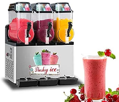 Kolice Máquina comercial para hacer bebidas congeladas de refrigeración, máquina de hielo negra de 3 x 12 L, máquina de agua helada para hacer bebidas