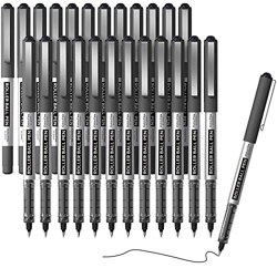 Bolígrafo RollerBall, Shuttle Art, paquete de 25 bolígrafos de punta fina, tinta líquida de 0,5 mm para escribir en diario o tomar notas en la escuela características