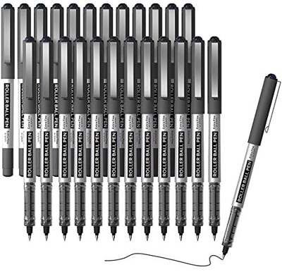 Bolígrafo RollerBall, Shuttle Art, paquete de 25 bolígrafos de punta fina, tinta líquida de 0,5 mm para escribir en diario o tomar notas en la escuela