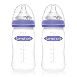 Lansinoh mOmma - 2 botellas con amplia pezones cuello tamaño onda natural M, 240 ml precio