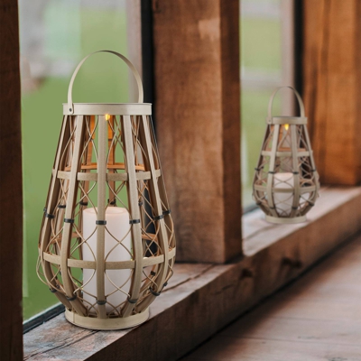 Lámpara mesa LED solar Vinto batería beige 44,5 cm