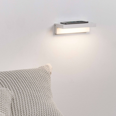Aplique LED Well, USB+Wireless Charger, blanco