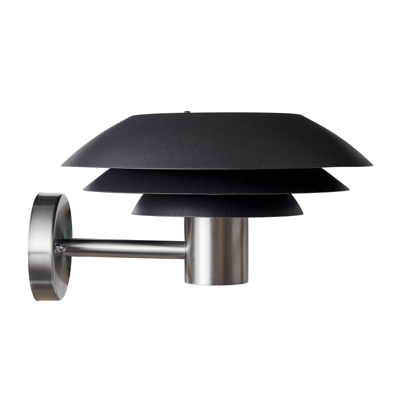 Dyberg Larsen DL31Outdoor aplique negro/acero 31cm