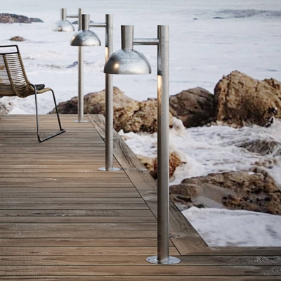 Bolardo luminoso exterior Arki cromo