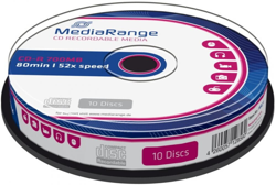 MediaRange Cd-R 700MB 80min 52x MR214 10pk Cakebox características